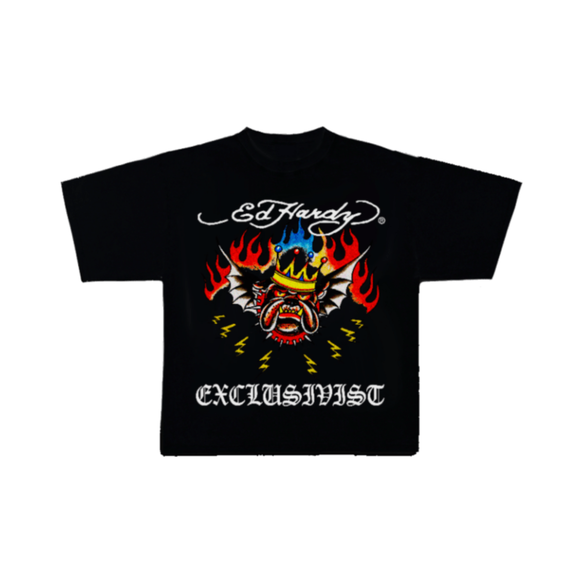 Exclusivist 1of1 x Ed Hardy - Camiseta '4 da Big Dawgs Only' Preta