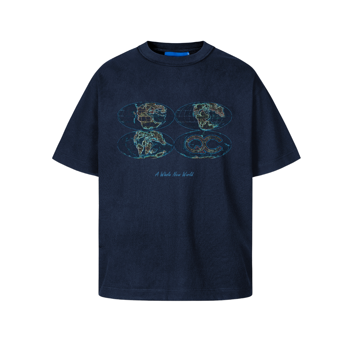 Quadro Creations - Camiseta 'Pangeia Boxy' Azul Marinho