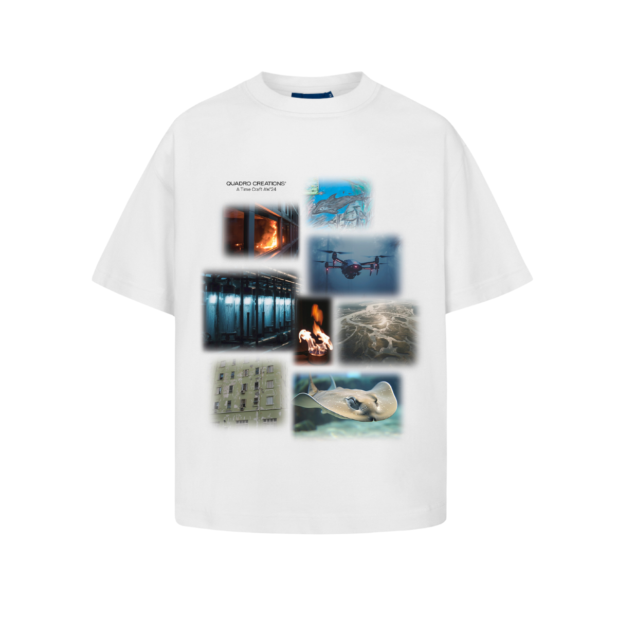 Quadro Creations - Camiseta 'Moodboard' Off White