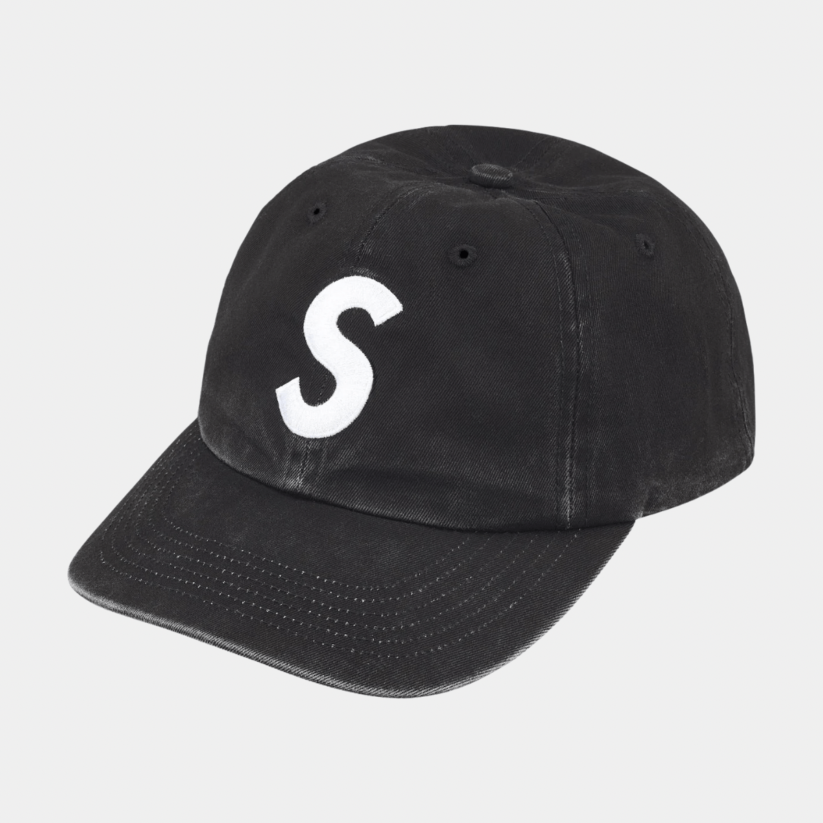 Boné Pigment Coated 2-Tone S Logo 6-Panel Preto