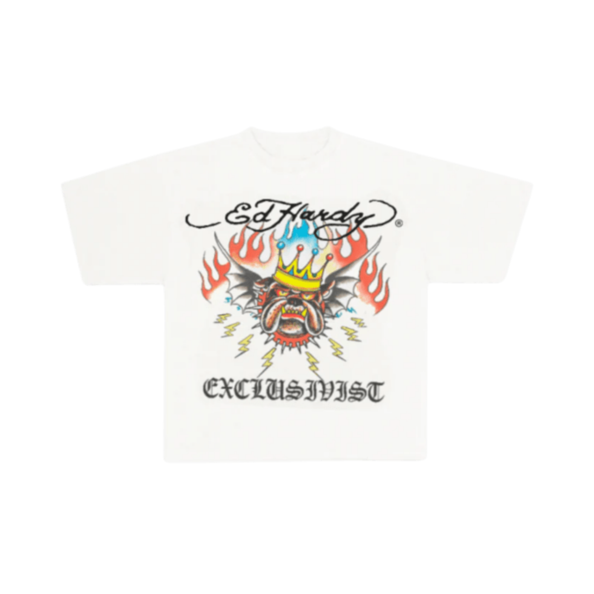 Exclusivist 1of1 x Ed Hardy - Camiseta '4 da Big Dawgs Only' Off White