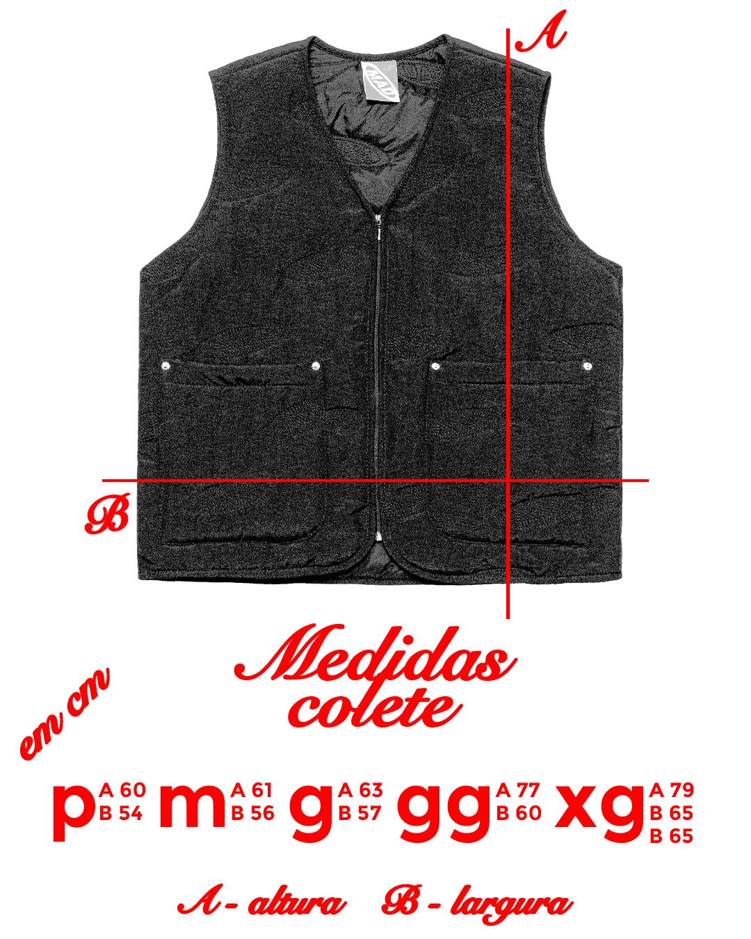 Mad Enlatados - Colete Puffer 'Full Logo'